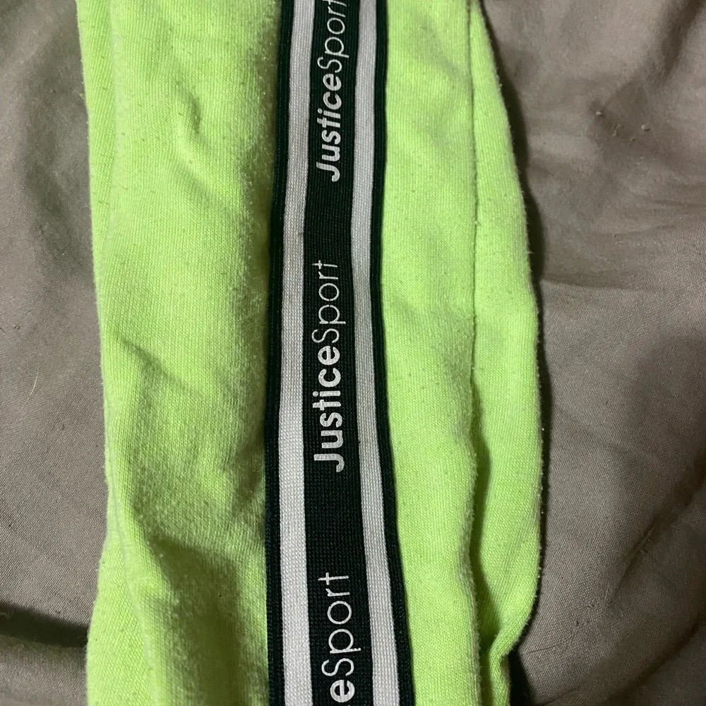Justice‎ Lime Green Joggers with Black Stripe